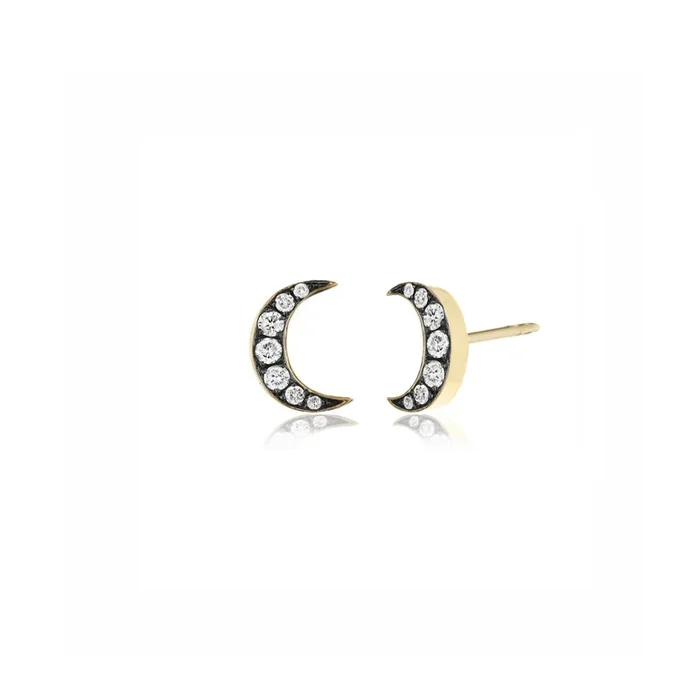 Crescent Moon Motif Studs