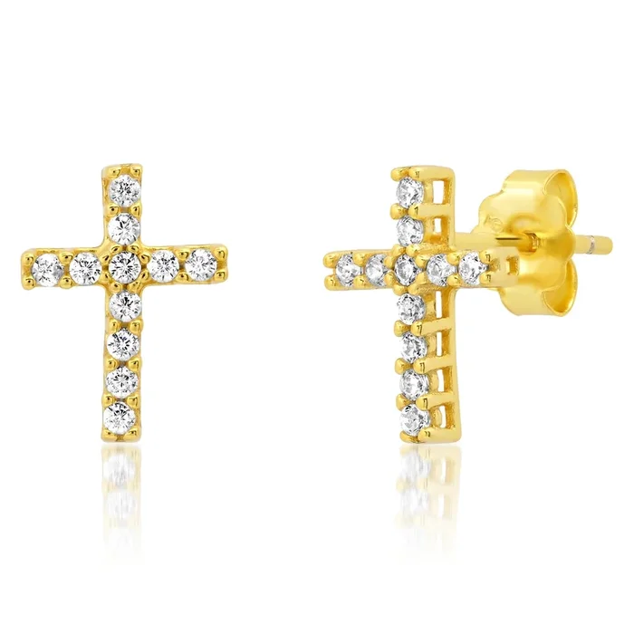 CROSS STUDS, GOLD