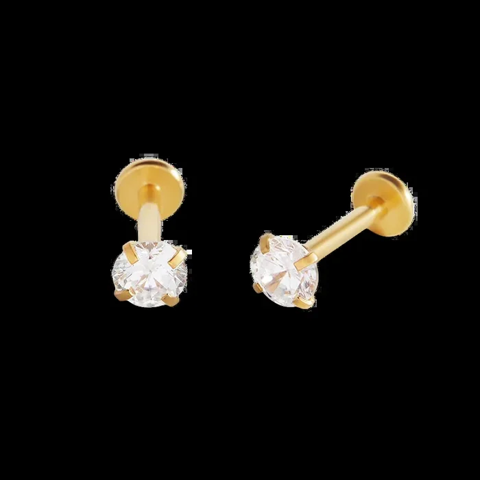 Crystal Sleeper Flatback Studs | 18g
