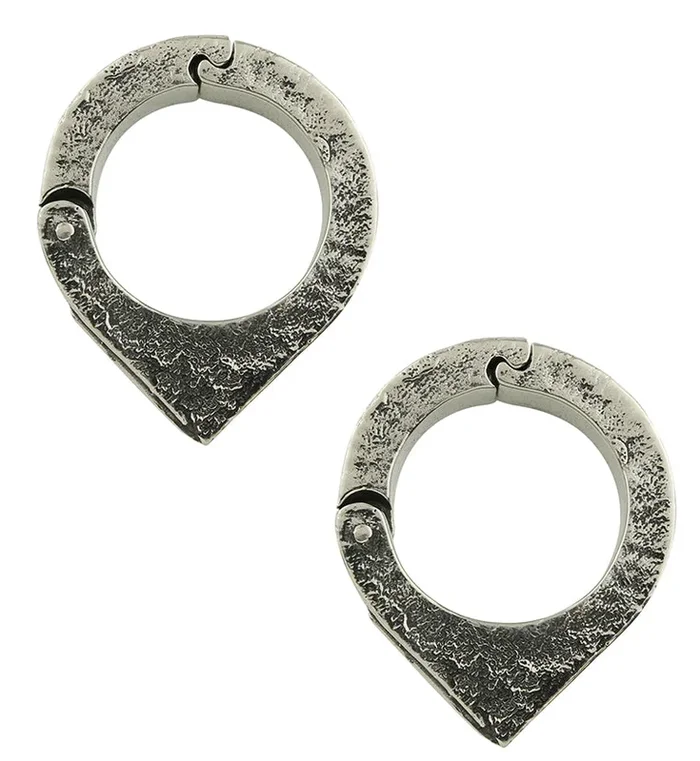 Cusp Triangle Abalone White Brass Hinged Hoop Ear Weights