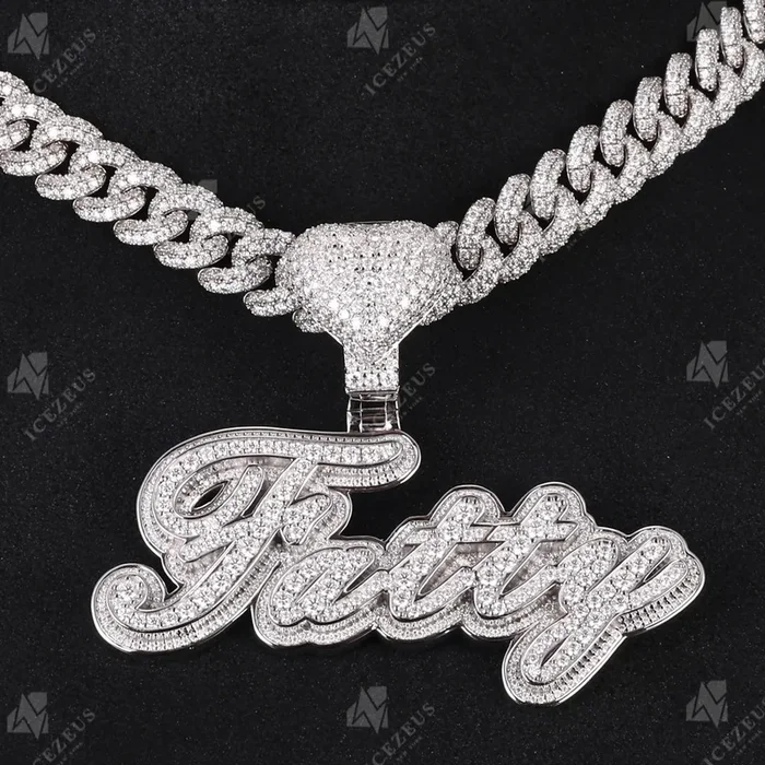 Custom Iced Out Heart Bail Letter Pendant