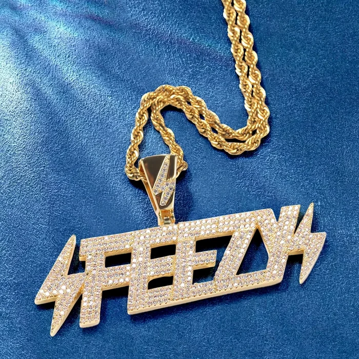 Custom Iced Out Lightning Letter Pendant