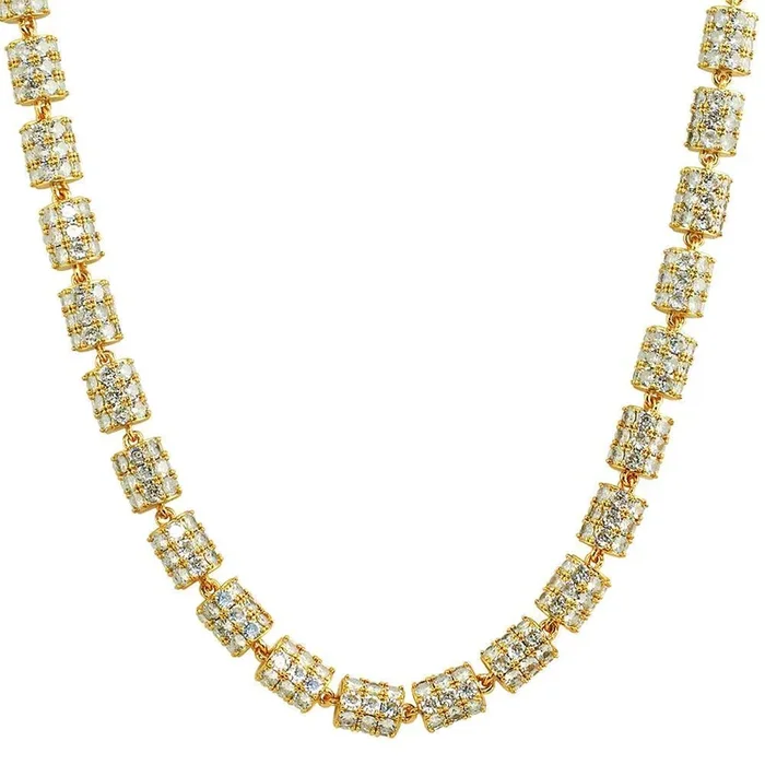 Cylinder Link 360 Iced Out CZ Hip Hop Bling Bling Chain