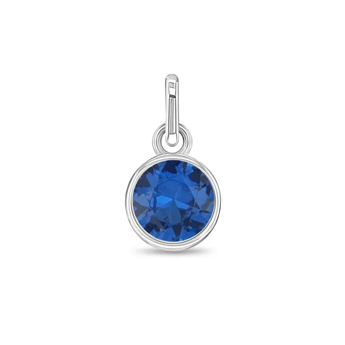 CZ Birthstone Charm September – Sapphire Children’s / Girls for Charm Bracelet – Sterling Silver