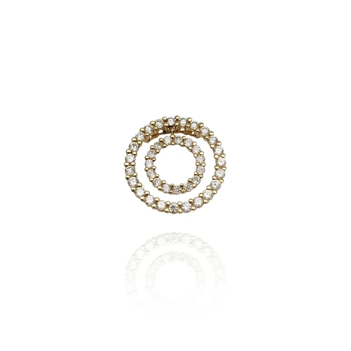 CZ Double Circle Pendant (14K)