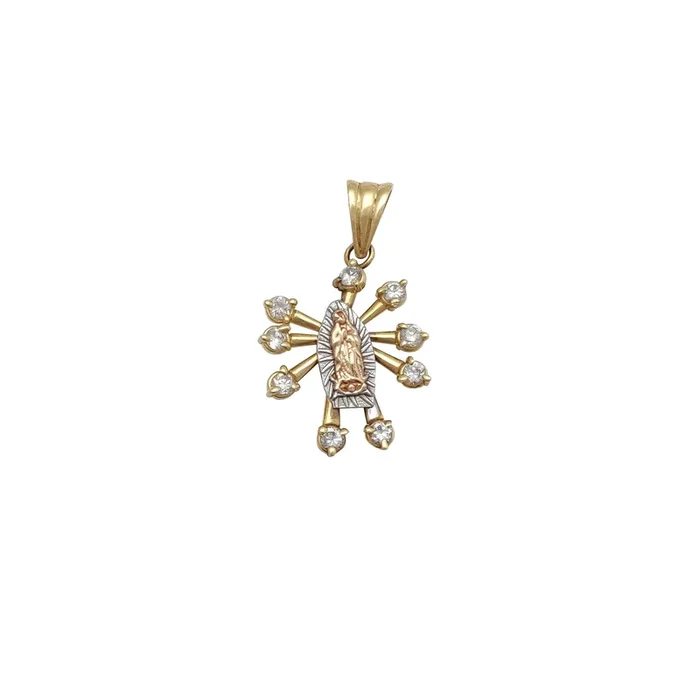 CZ Virgin Mary Pendant (14K)