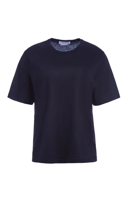 ダークネイビーのカシミアを使用したカービーTシャツ