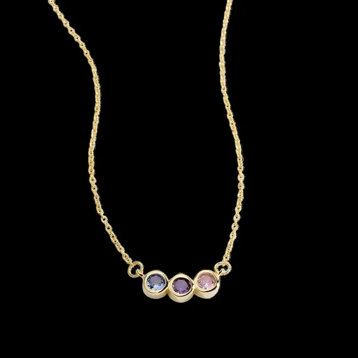 Dainty Family Birthstones Necklace