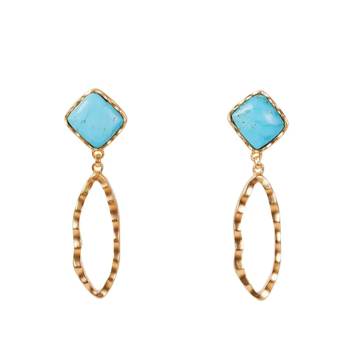 Deco Ovate Earring – Turquoise