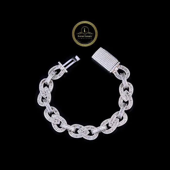 Designer Moissanite Diamond Cuban Bracelet Bold Luxury Style By Ivevar