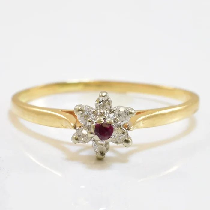 Diamond & Ruby Ring | 0.06ctw, 0.02ct | SZ 5.25 |