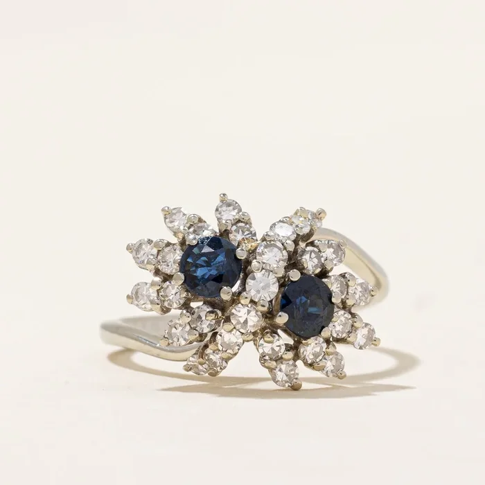 Diamond & Sapphire Waterfall Ring | 0.73ctw, 0.50ctw | SZ 6.25 |