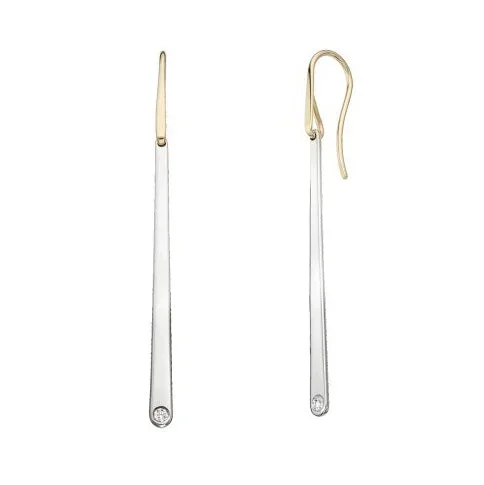 Diamond Accented Icicle Drop Earrings