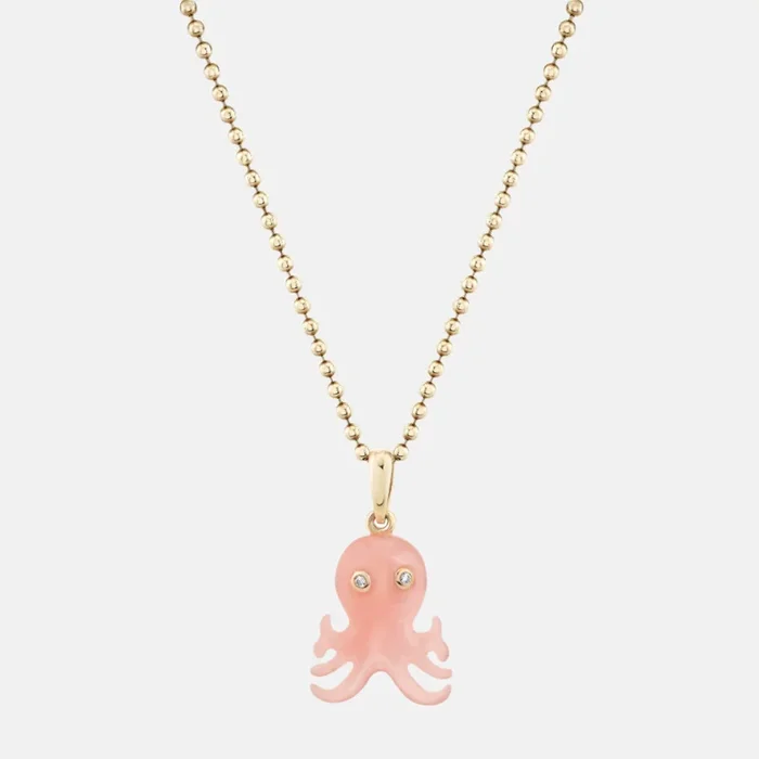 Diamond and Opal Octopus Pendant