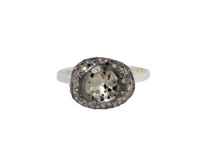 Diamond and Quartz Carrie Ring