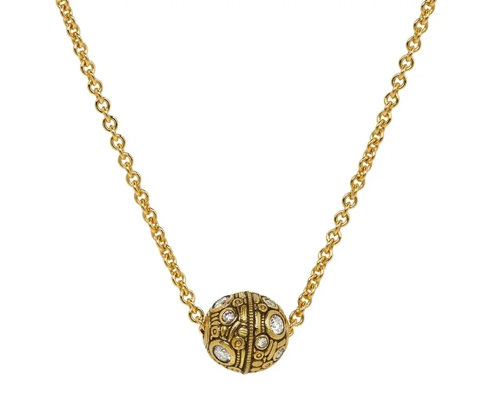 Diamond Ball Pendant Necklace