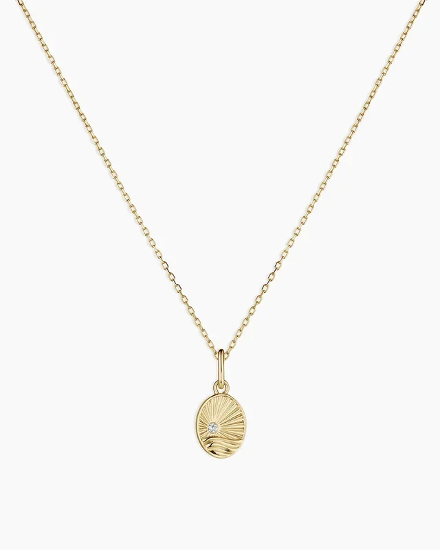 Diamond Beach Charm Necklace