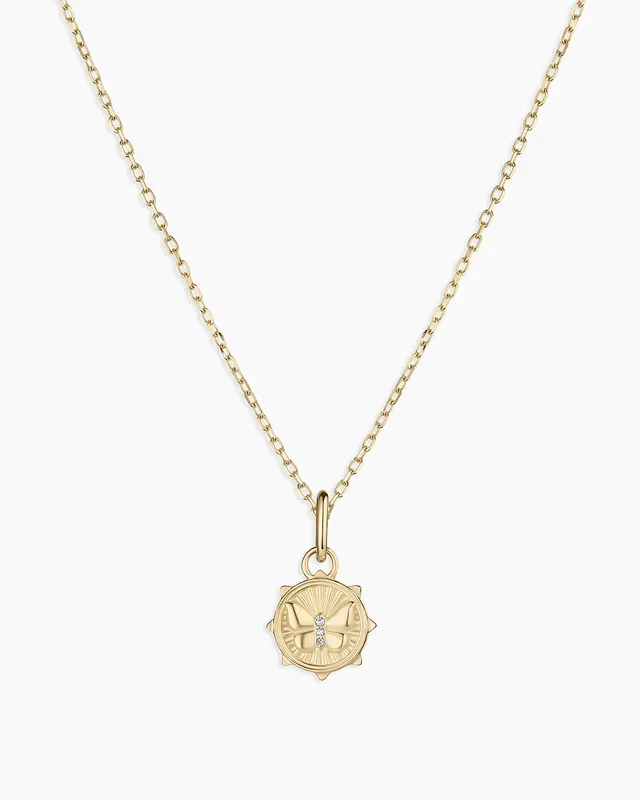 Diamond Butterfly Charm Necklace
