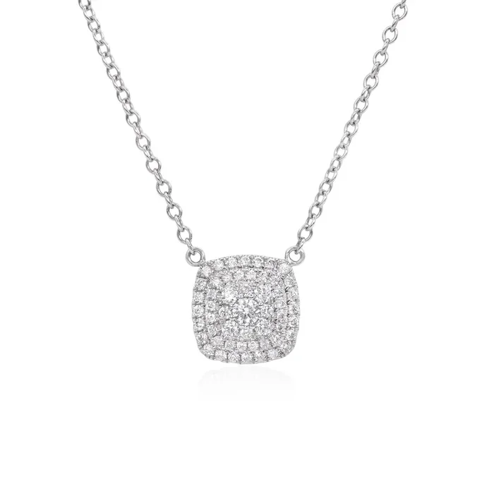 Diamond cluster necklace (SKU N012)