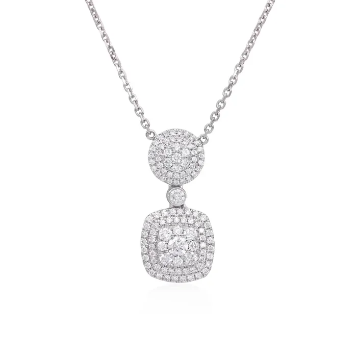 Diamond cluster necklace (SKU N013)