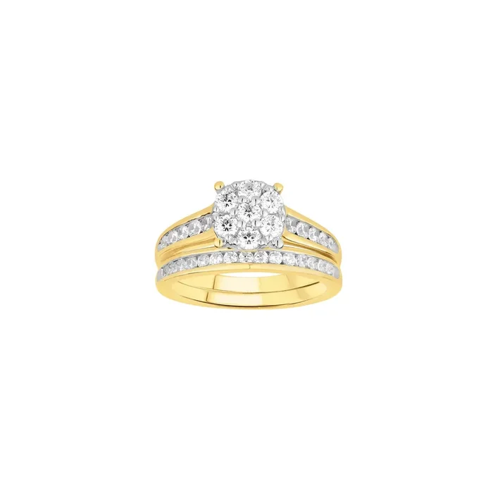Diamond Cluster Two-Piece-Set Engagement Ring (14K)