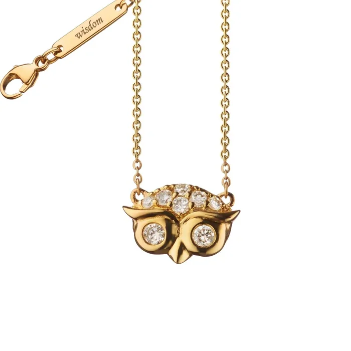 Diamond Critter Owl “Wisdom” Necklace