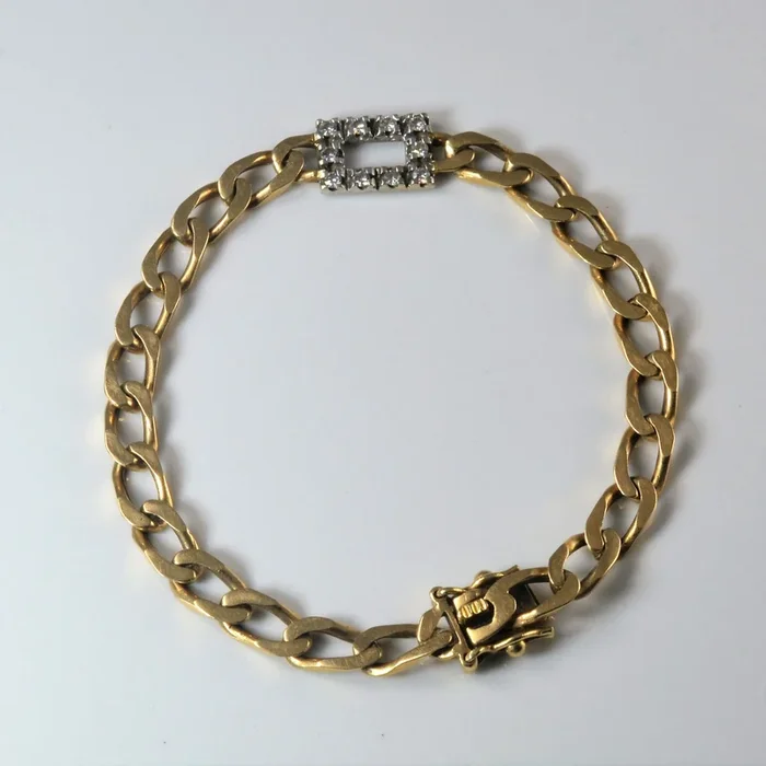 Diamond Curb Link Chain Bracelet | 0.15ctw | 6″ |