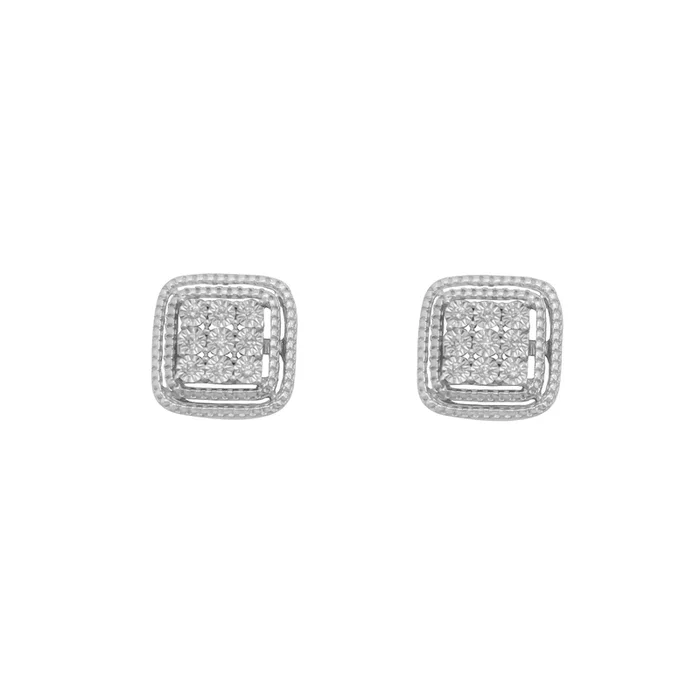 Diamond Cushion Screw Earring (14K)