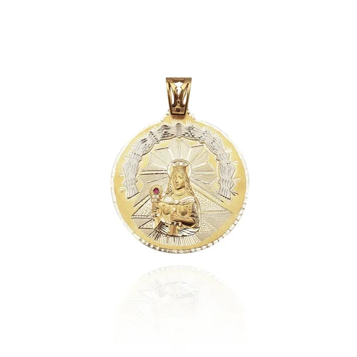 Diamond-Cut Saint Barbara Medallion Pendant (14K)