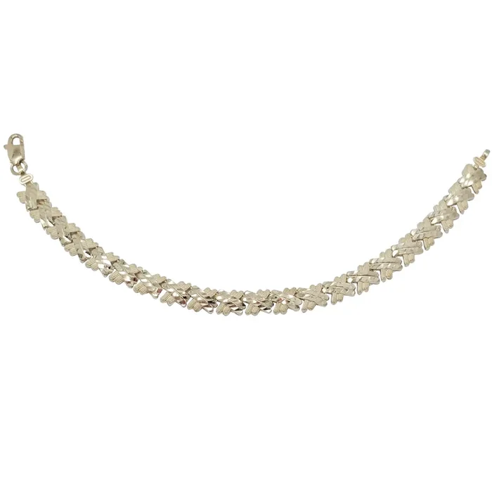 Diamond-Cut “X ” Fancy Bracelet (14K)