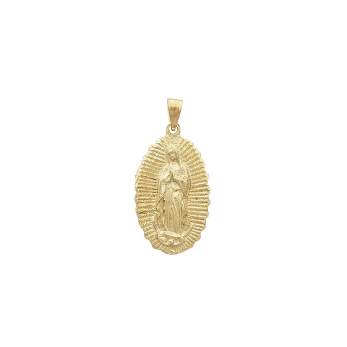 Diamond-Cuts Virgin Mary Pendant (10K)