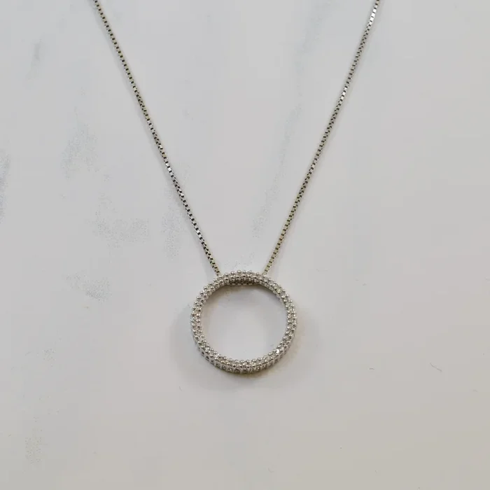 Diamond Eternity Circle Necklace | 0.25ctw | 19″ |