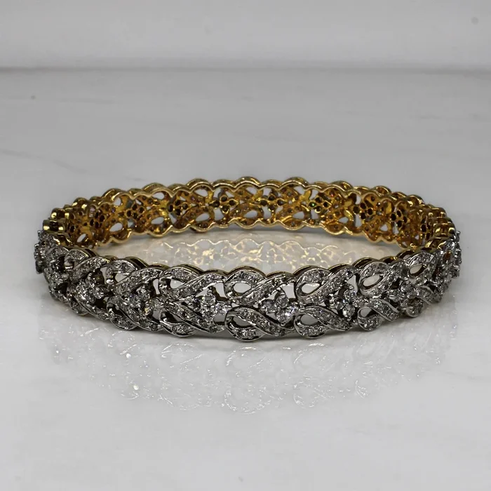 Diamond Filigree Cuff Bracelet | 5.15ctw | 7.5″ |