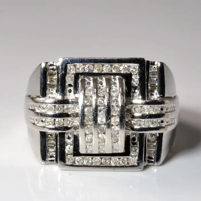 Diamond Grid Square Knot Ring | 0.56ctw | SZ 11.75 |