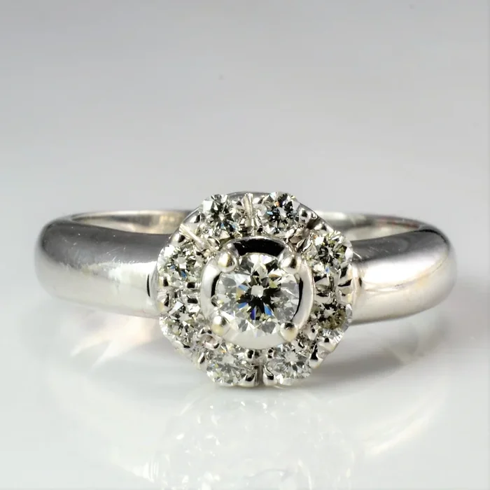Diamond Halo Engagement Ring | 0.39ctw | SZ 5.5