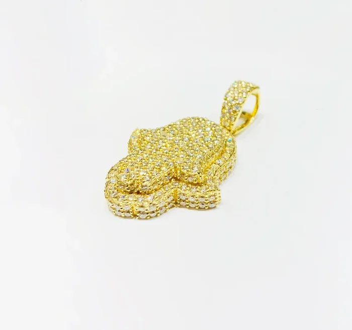 Diamond Hamsa Pendant (14K).