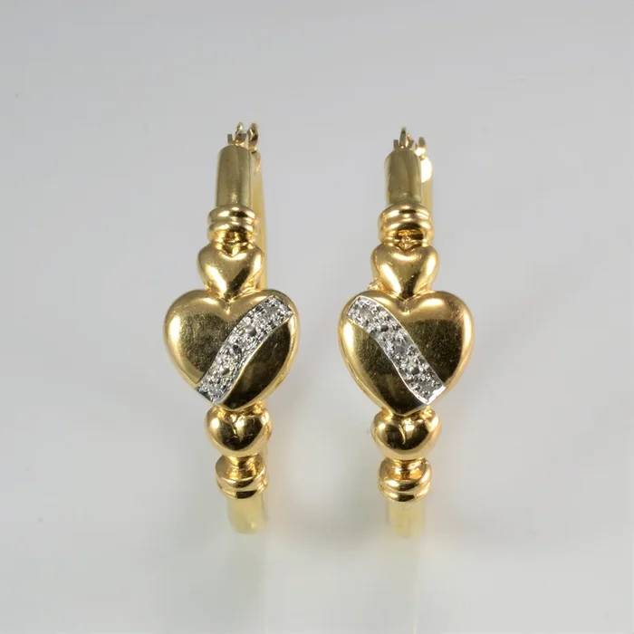 Diamond Heart Hoop Earrings | 0.03 ctw |