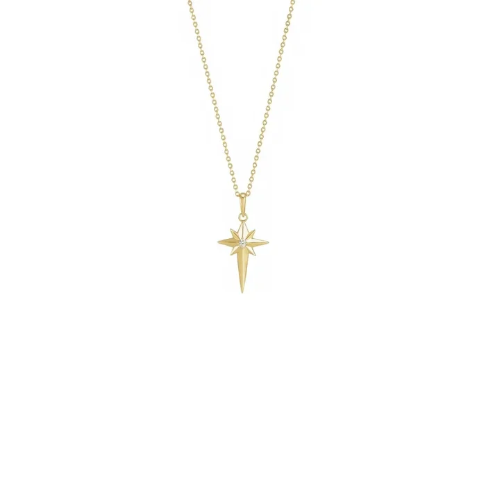 Diamond Incrusted Celestial Cross Necklace
