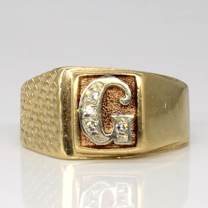 Diamond Initial ‘G’ Ring | 0.06ctw | SZ 10.75 |