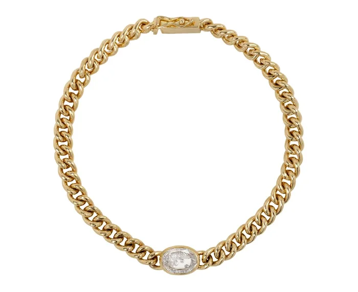 Diamond Kaleidoscope Shaker Curb Chain Bracelet