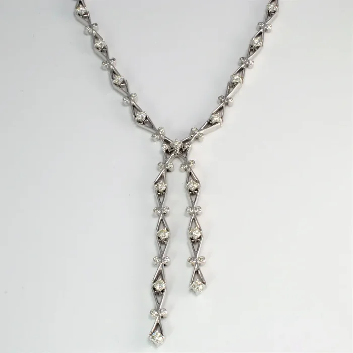 Diamond Lariat Inspired Necklace | 2.06 ctw, 16”|