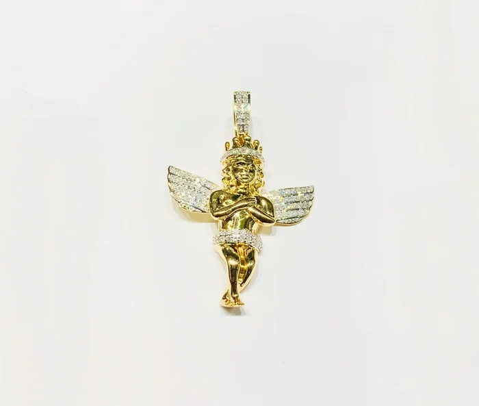 Diamond little angel Pendant (14K).