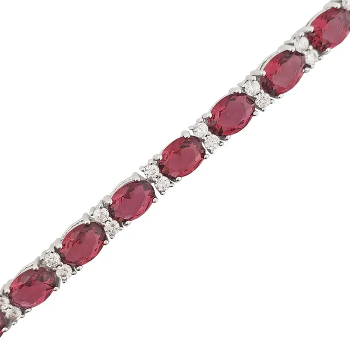 Diamond Marquise & Round Tennis Bracelet (14K).