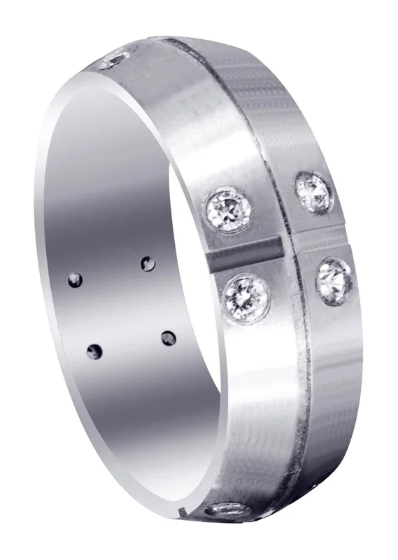 Diamond Mens Wedding Band | 0.48 Carats | Satin Finish (Joaquin)