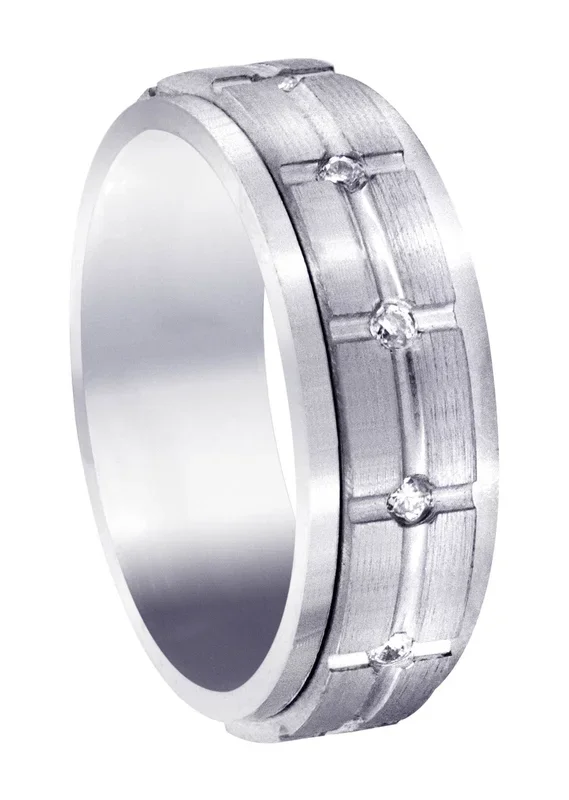 Diamond Mens Wedding Band | 0.6 Carats | Satin Finish (Trevor)