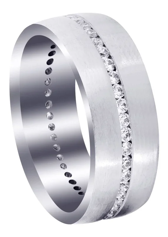 Diamond Mens Wedding Band | 1.41 Carats | Satin Finish (Russell)
