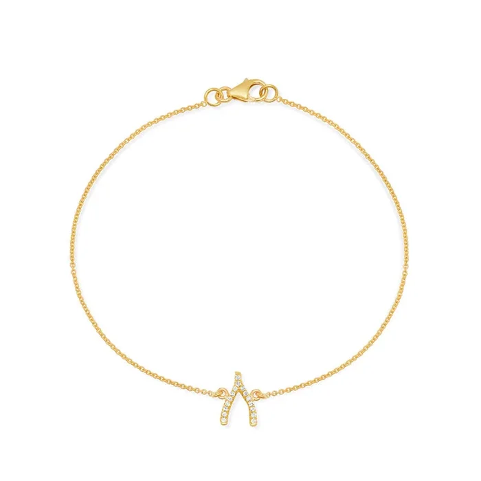 Diamond Mini Wishbone Bracelet