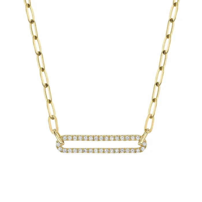 Diamond Paperclip Link Necklace