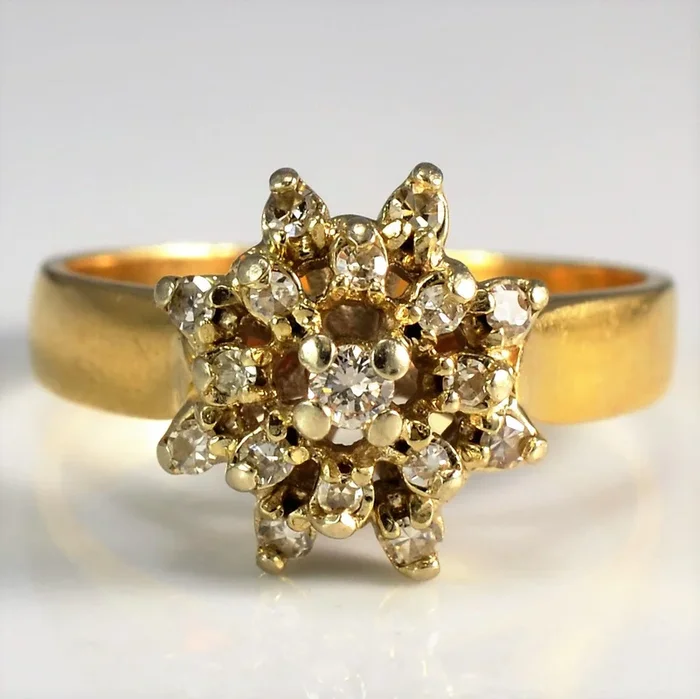 Diamond Petal Cluster Ring | 0.21 ctw | SZ 6.75 |