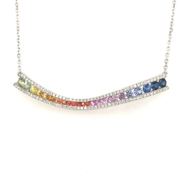 Diamond rainbow necklace (SKU N036)